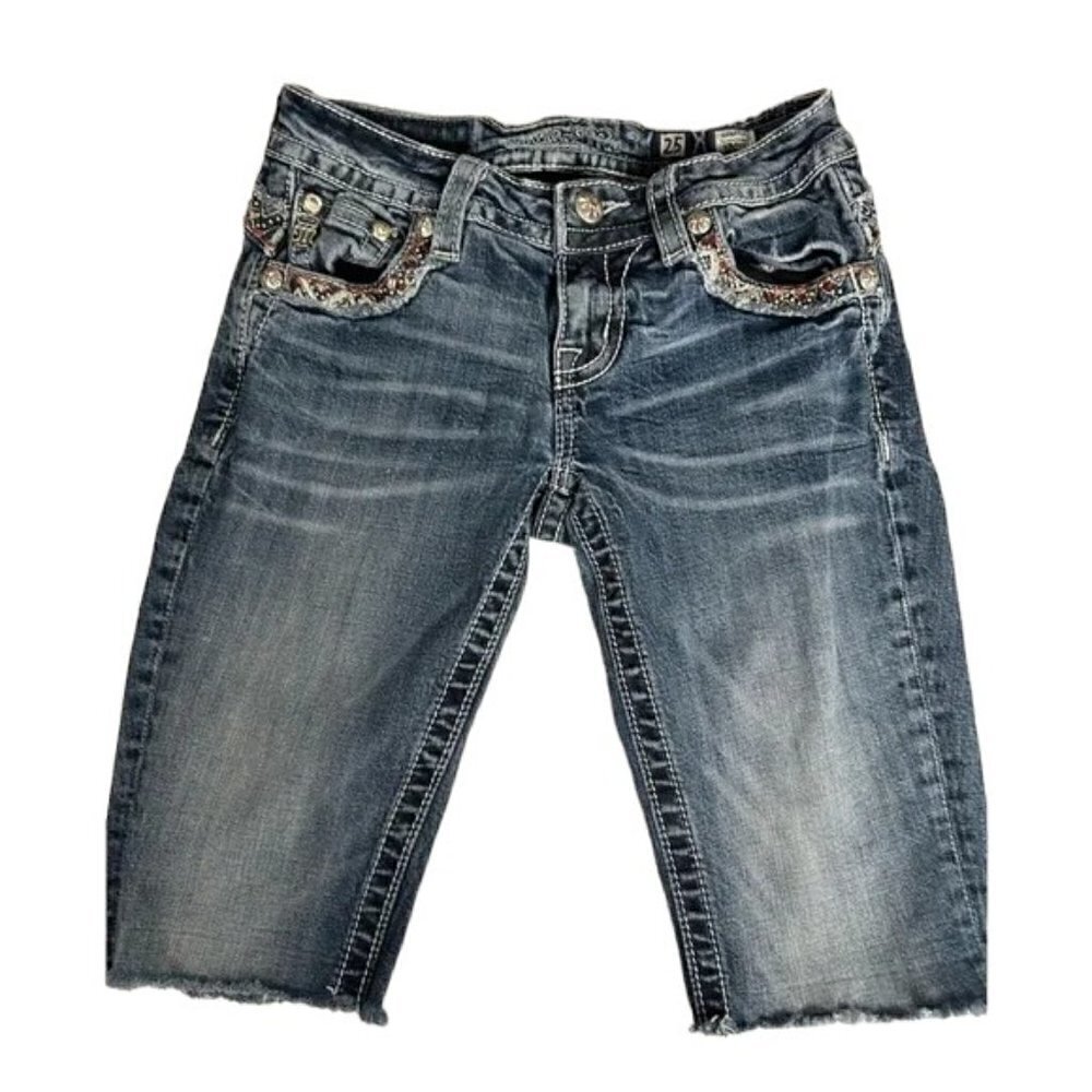 Miss Me Cropped Embellished Jeans Size 25